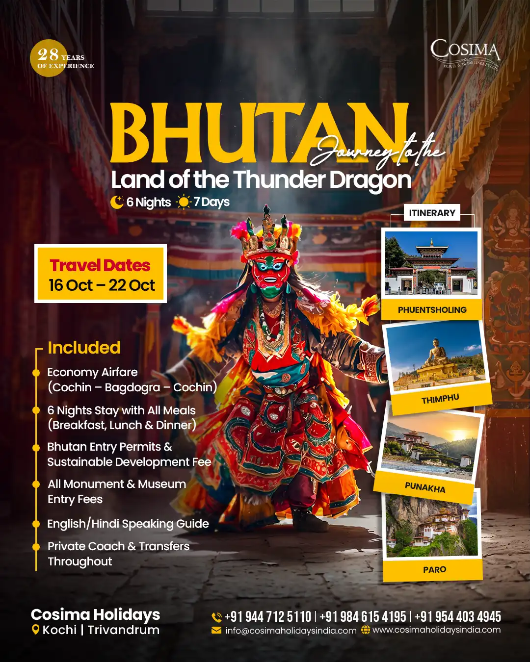 Bhutan Land Of the Thunder Dragon Tour Package by Cosima Holidays