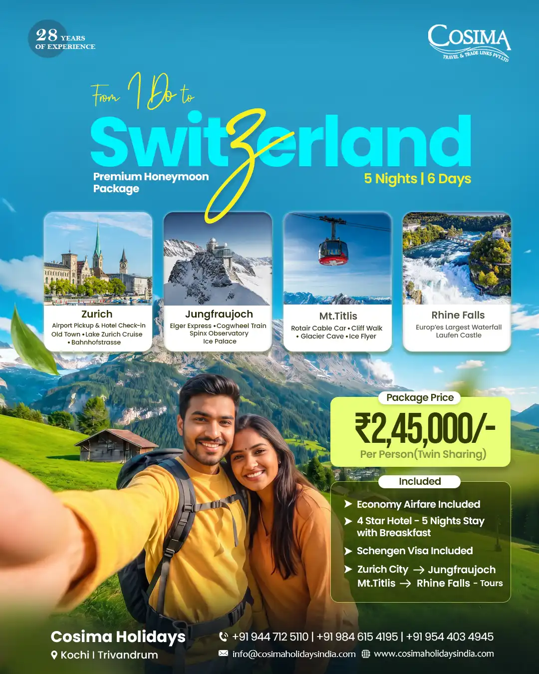 Switzerland Premium Honeymoon Package by Cosima Holidays