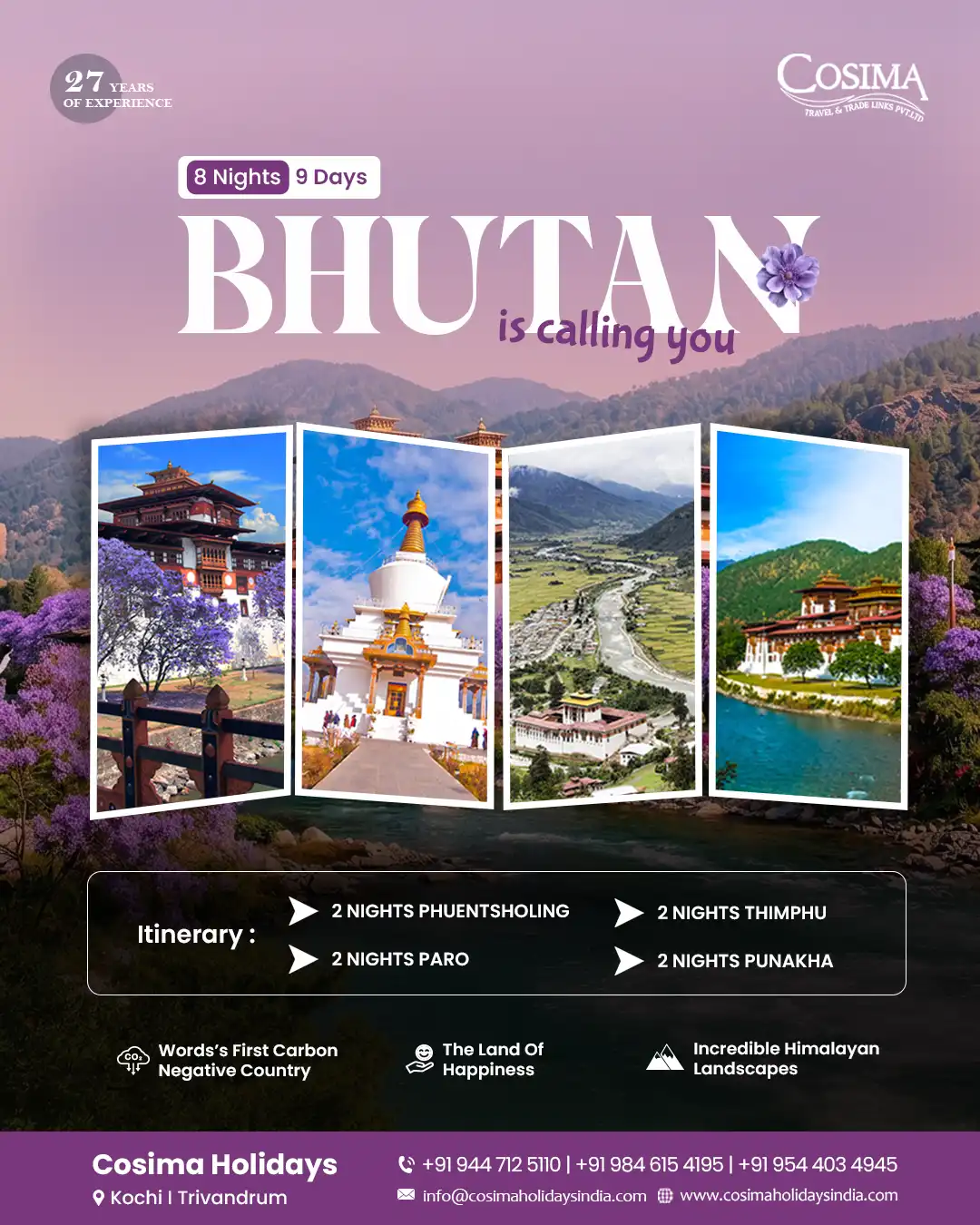 Bhutan is Calling 9 Days Tour Package by Cosima Holidays